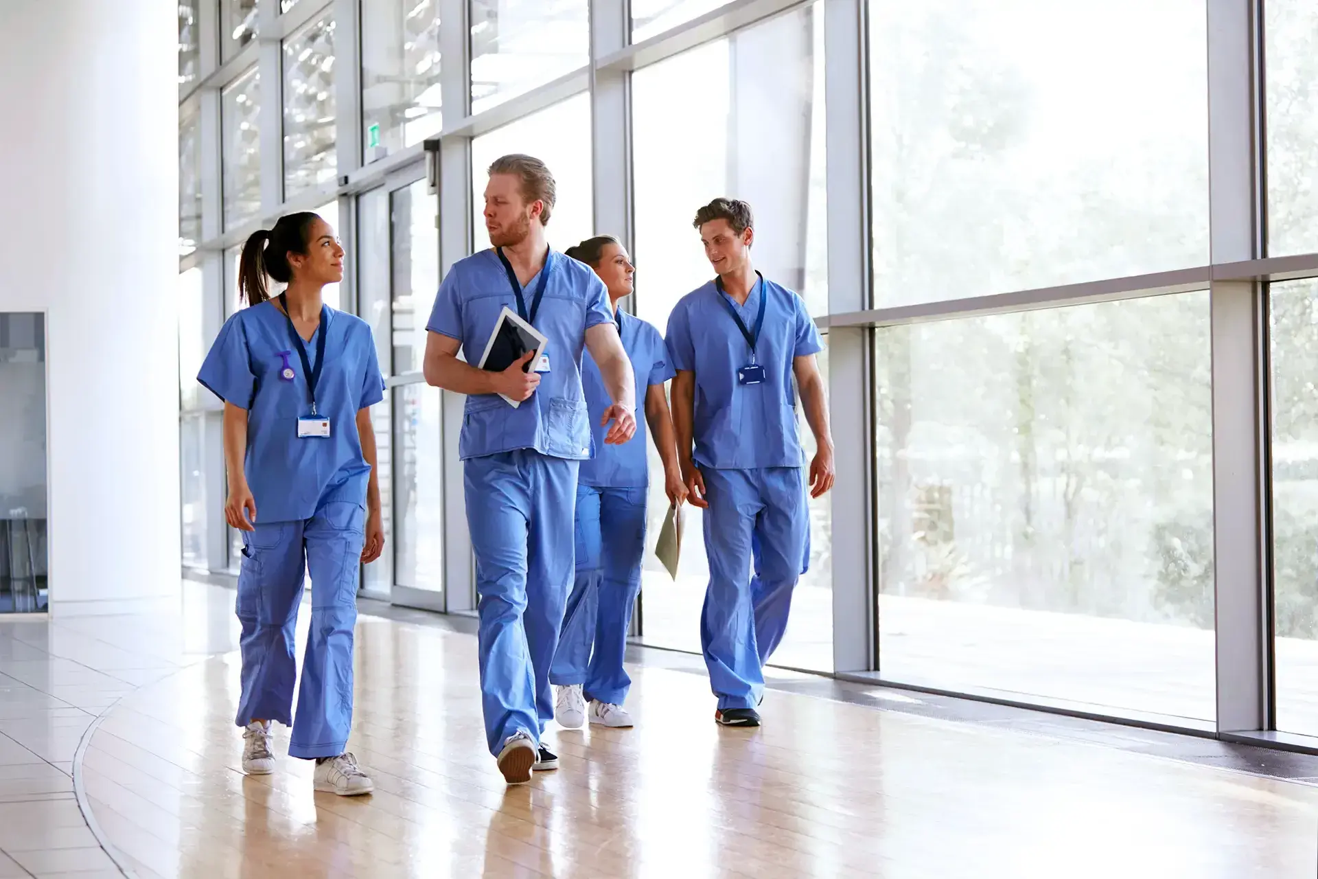 Hospital Staff in Scrubs