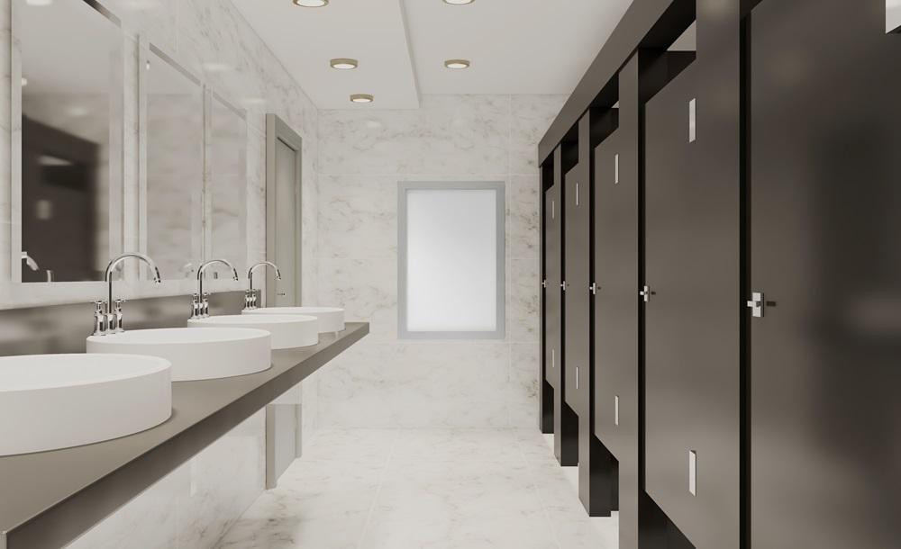 An empty modern restroom.