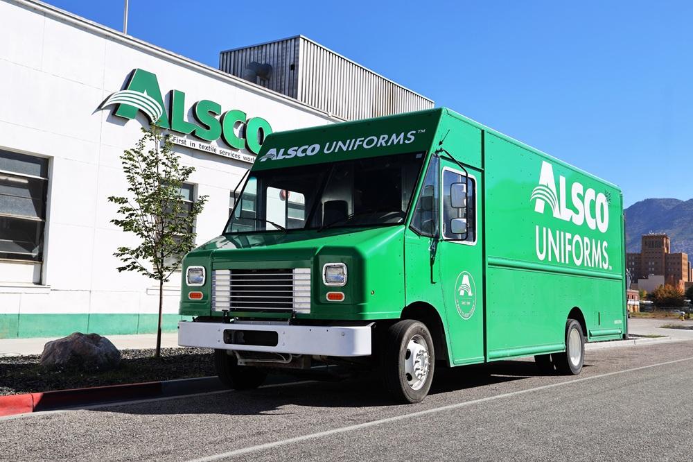 Alsco Truck parked in from of an Alsco branch