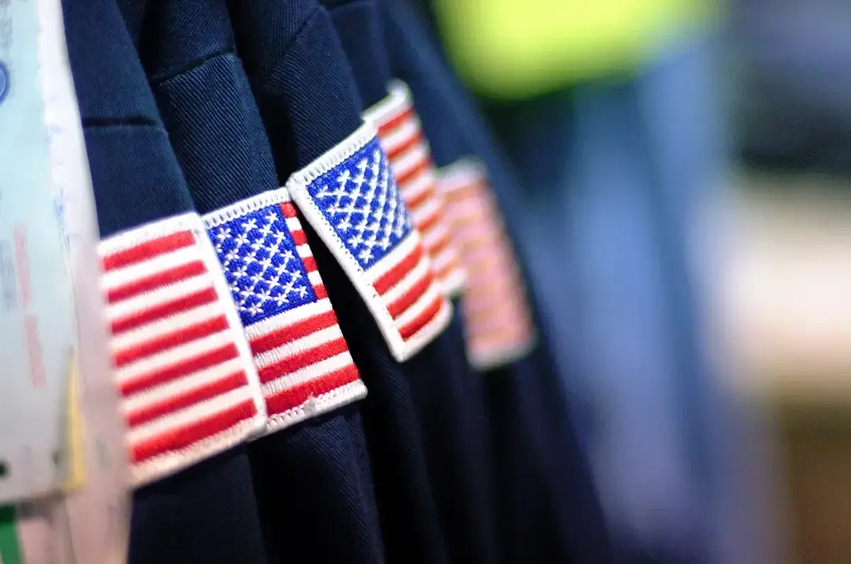 Uniforms with American Flag patches