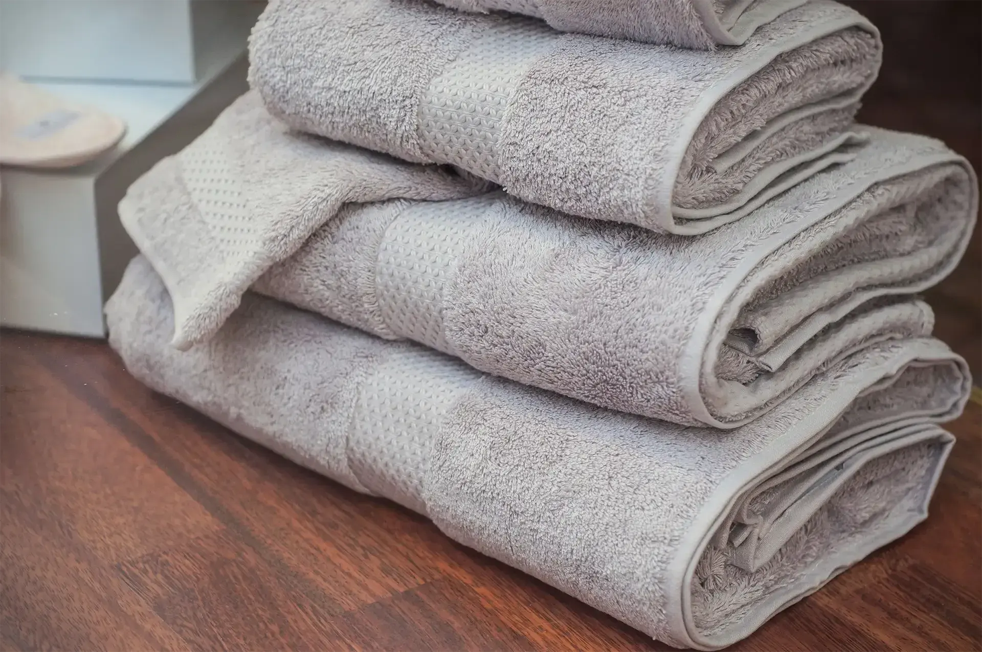 Folded and stacked towels