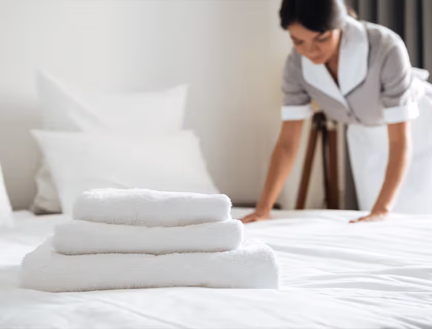 Clean bed linens and towels