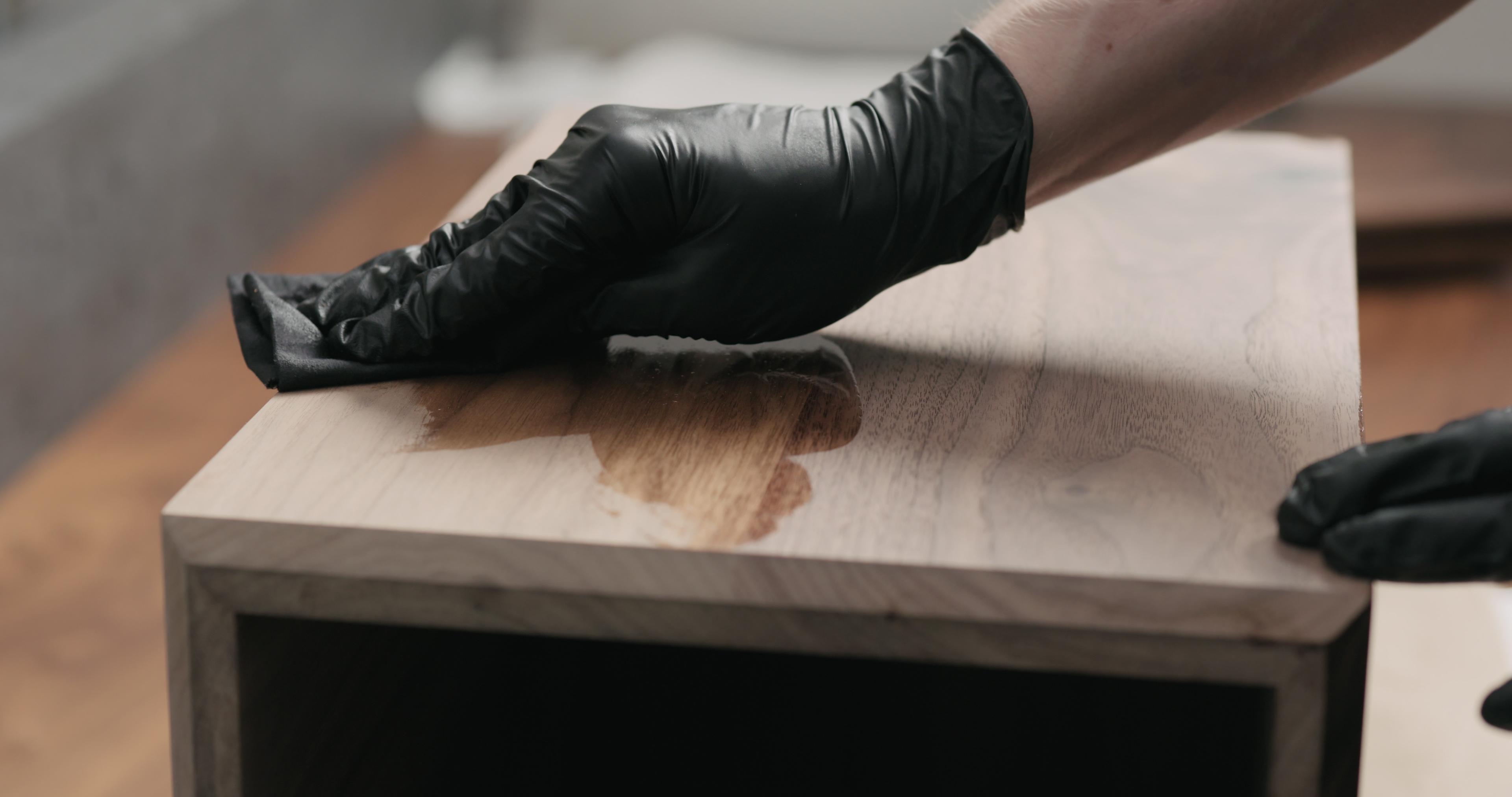 person wearing nitrile gloves