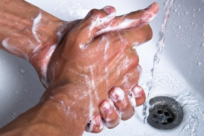 washing hands