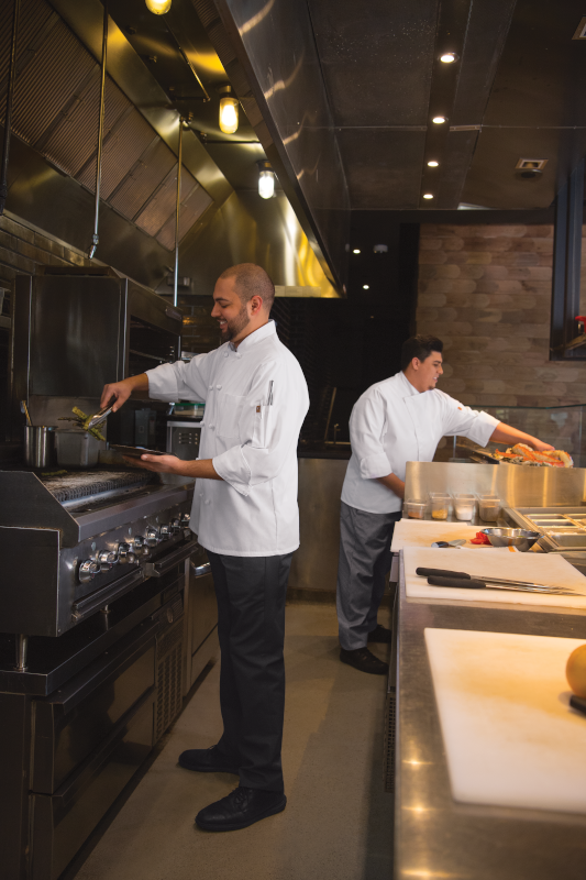 Chefs wearing white uniforms