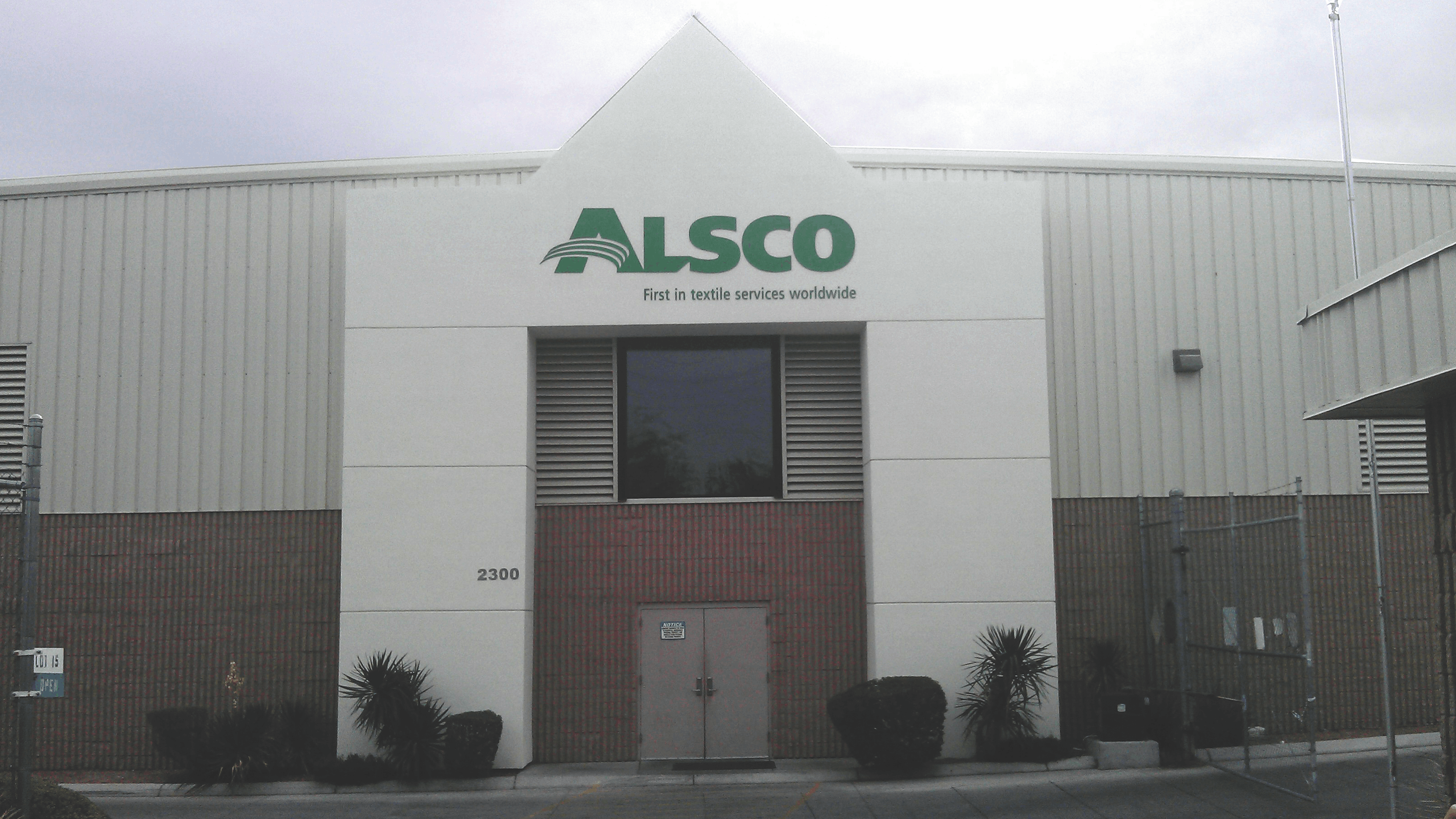 This is a photo of the exterior of the Alsco Uniforms location.