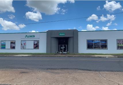 This is a photo of the exterior of the Alsco Uniforms location.