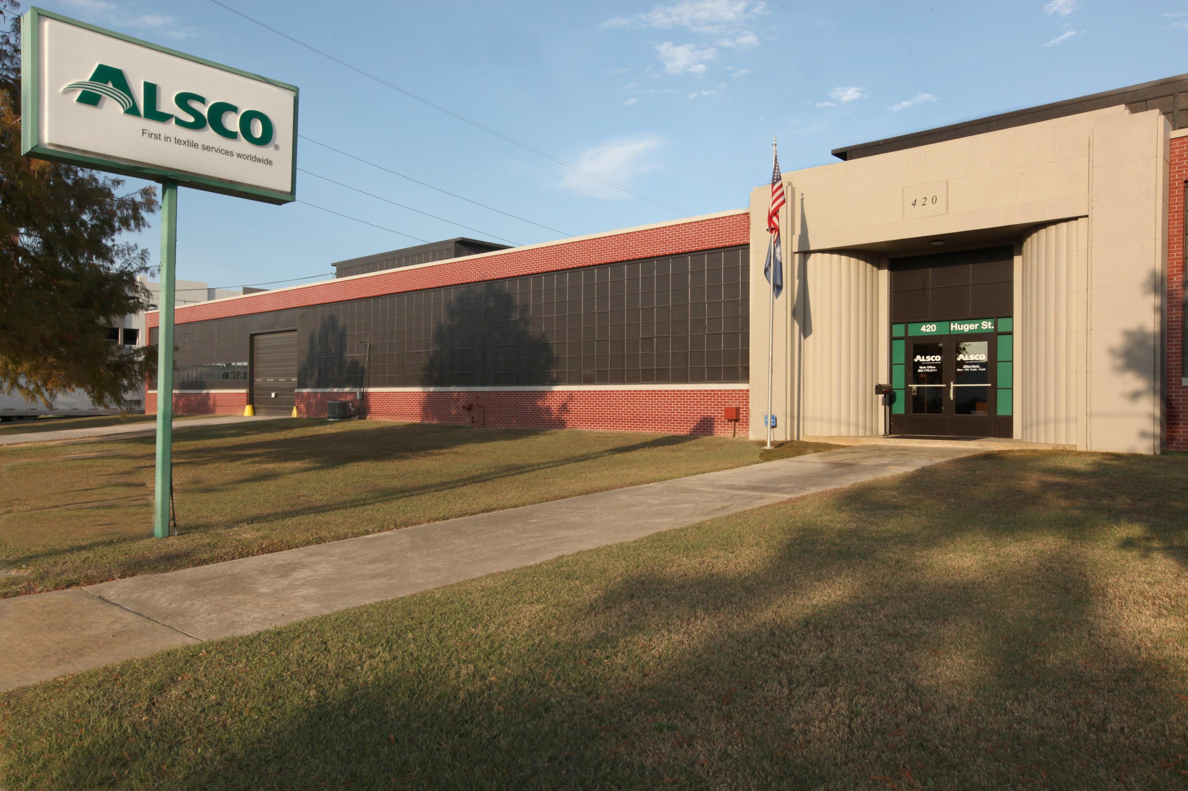 This is a photo of the exterior of the Alsco Uniforms location.