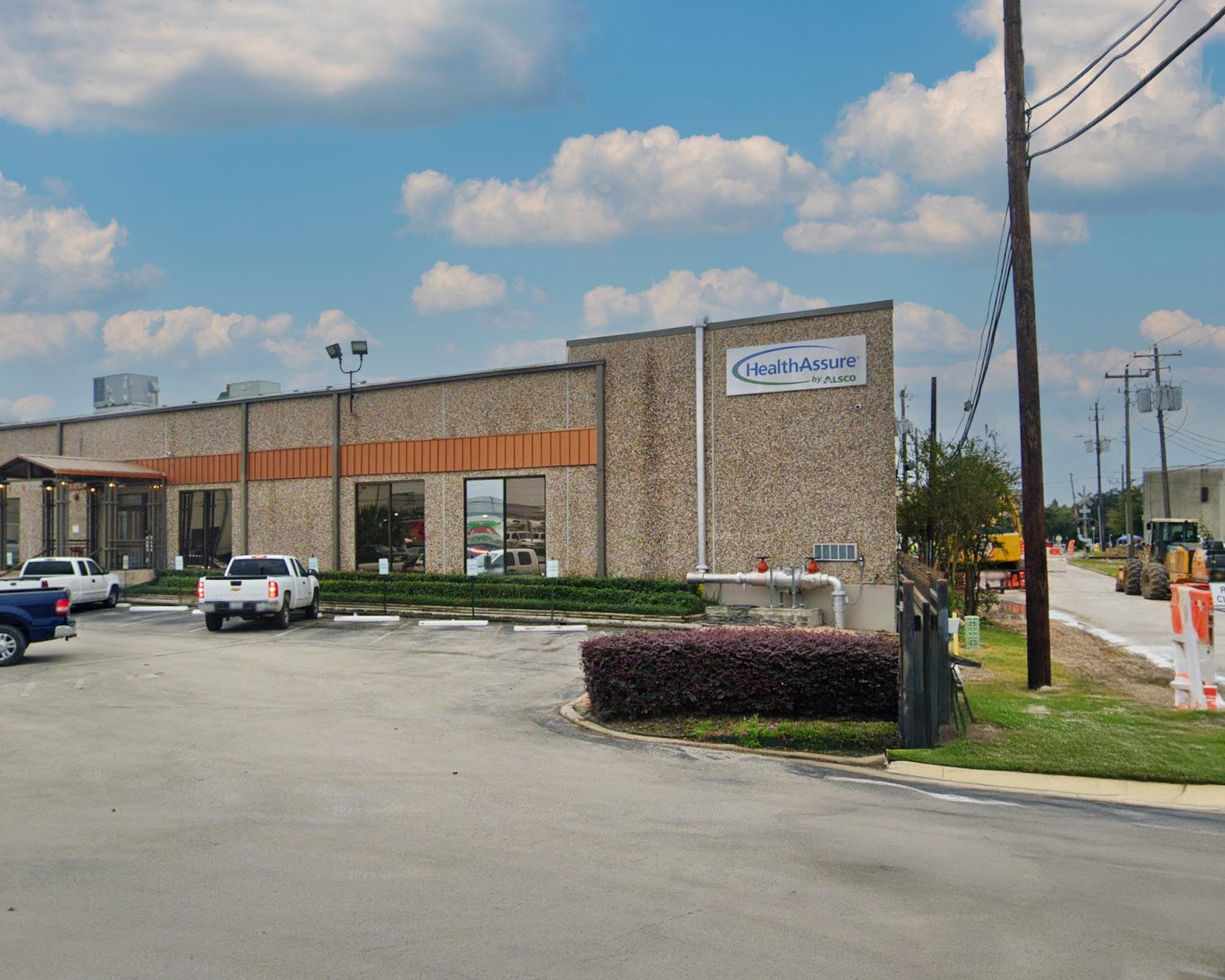 This is a photo of the exterior of the Alsco Uniforms location.