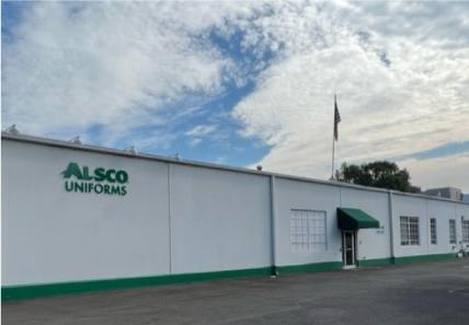 This is a photo of the exterior of the Alsco Uniforms location.