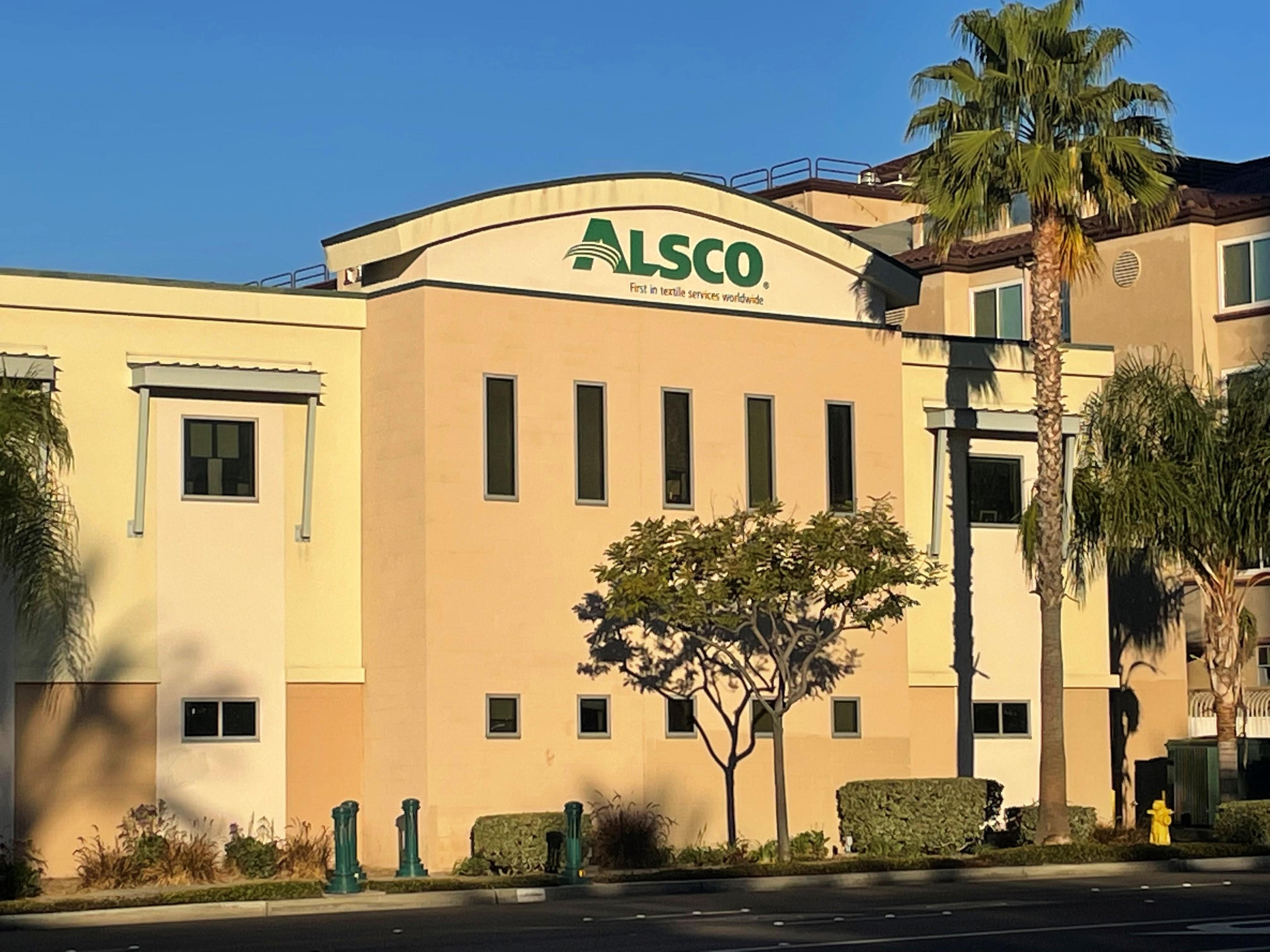 This is a photo of the exterior of the Alsco Uniforms location.