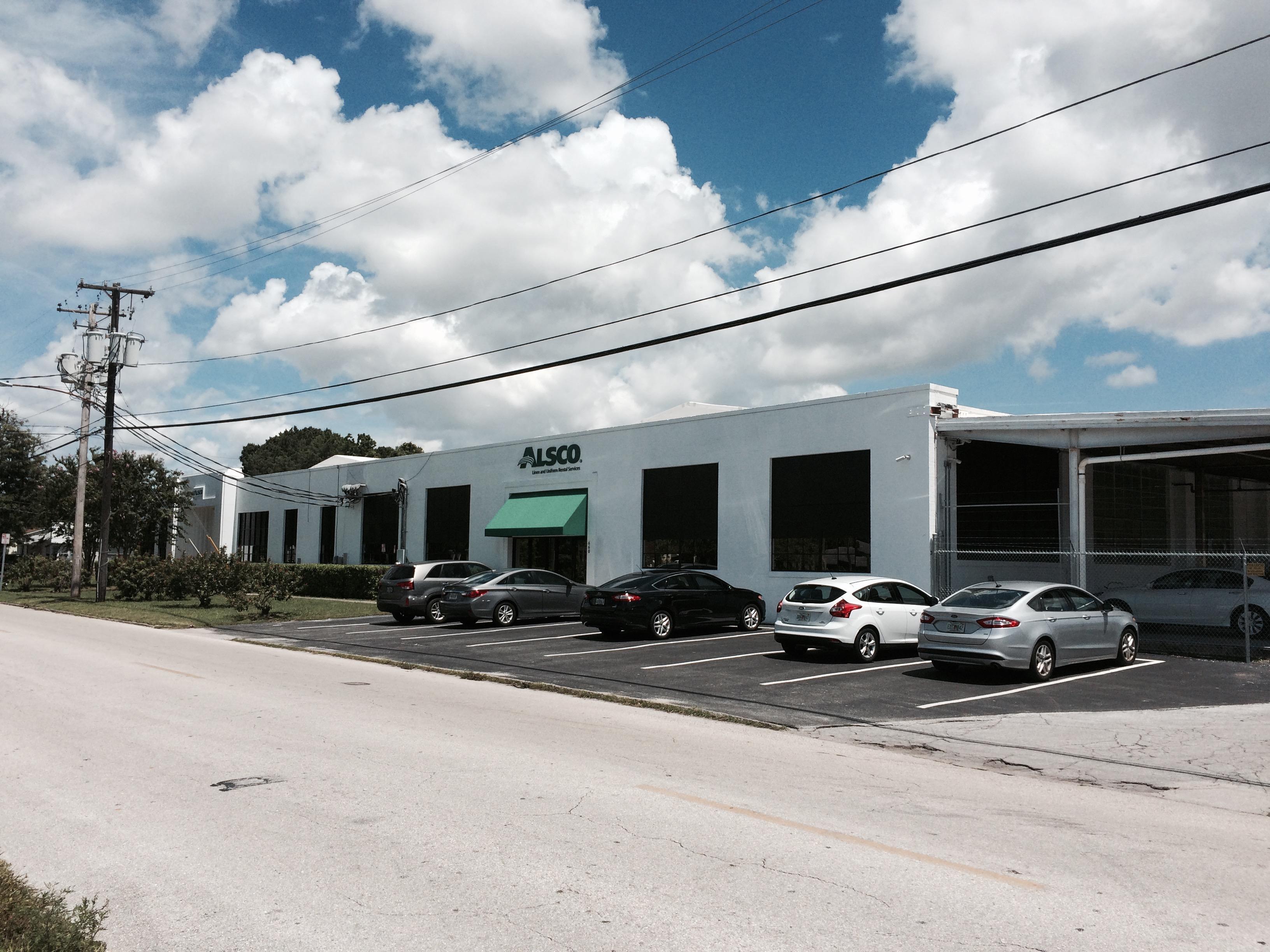 This is a photo of the exterior of the Alsco Uniforms location.