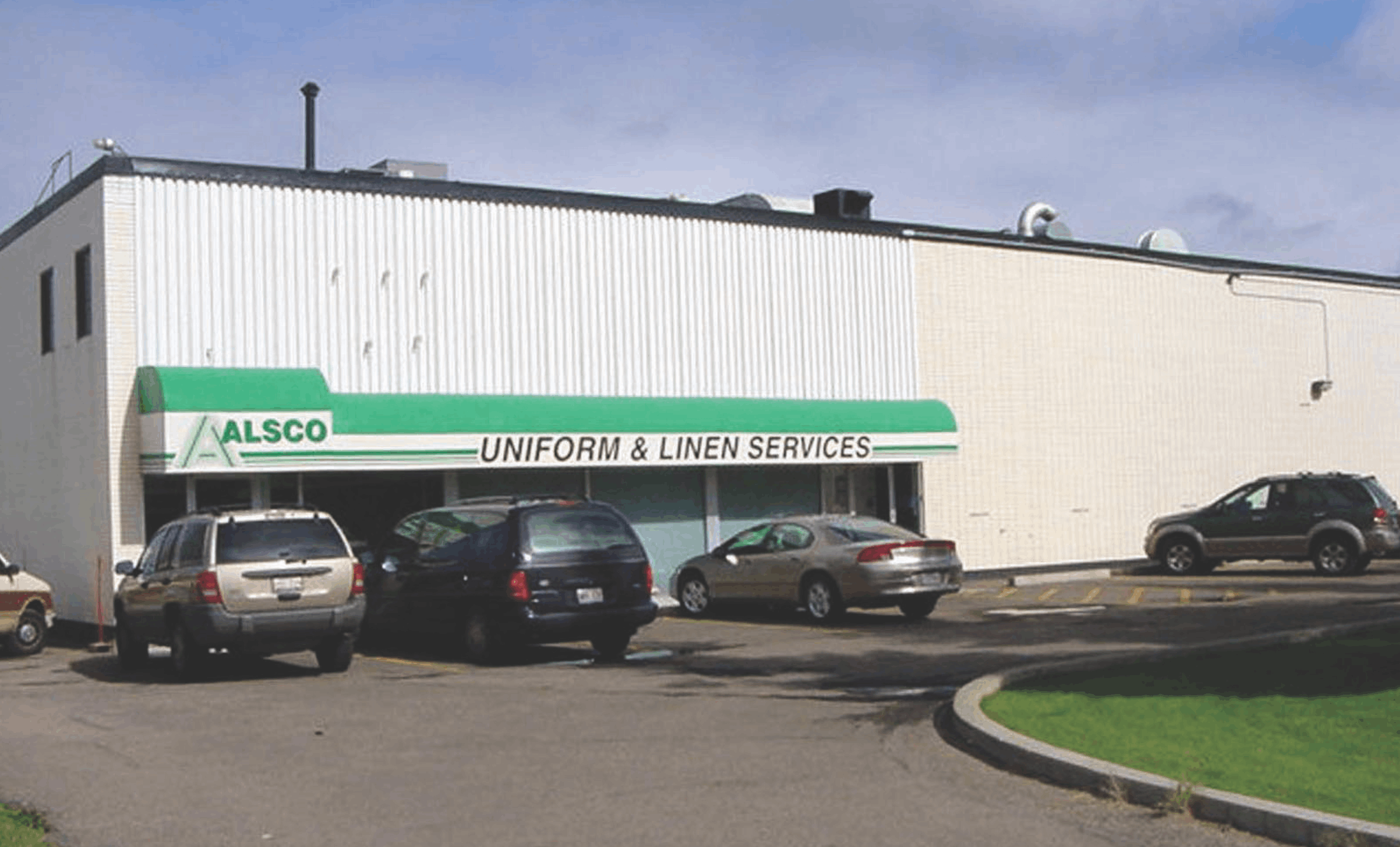 This is a photo of the exterior of the Alsco Uniforms location.
