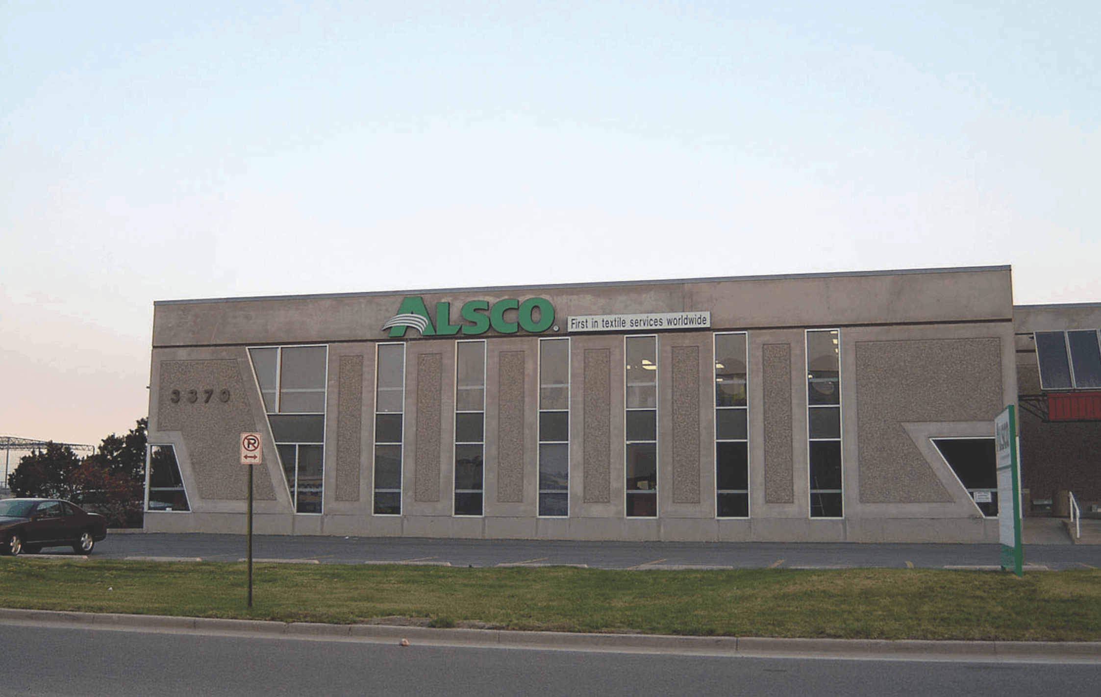 This is a photo of the exterior of the Alsco Uniforms location.