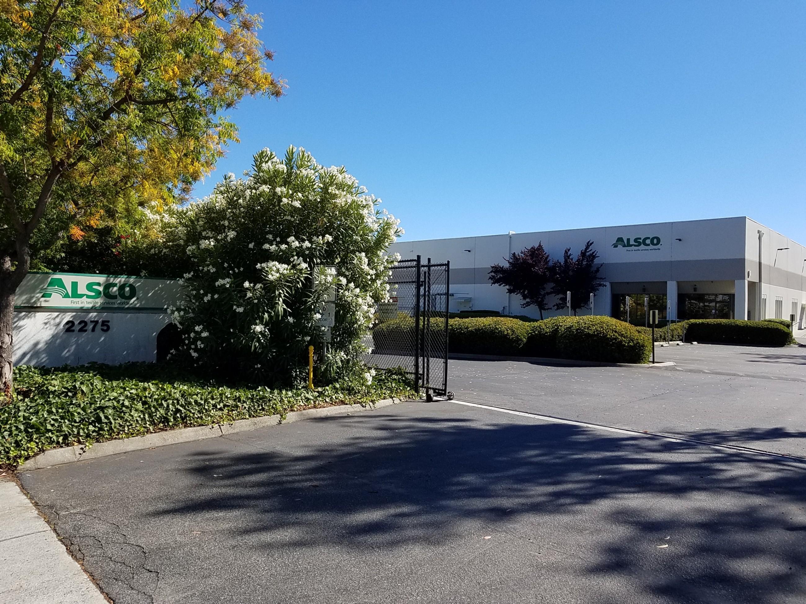 This is a photo of the exterior of the Alsco Uniforms location.