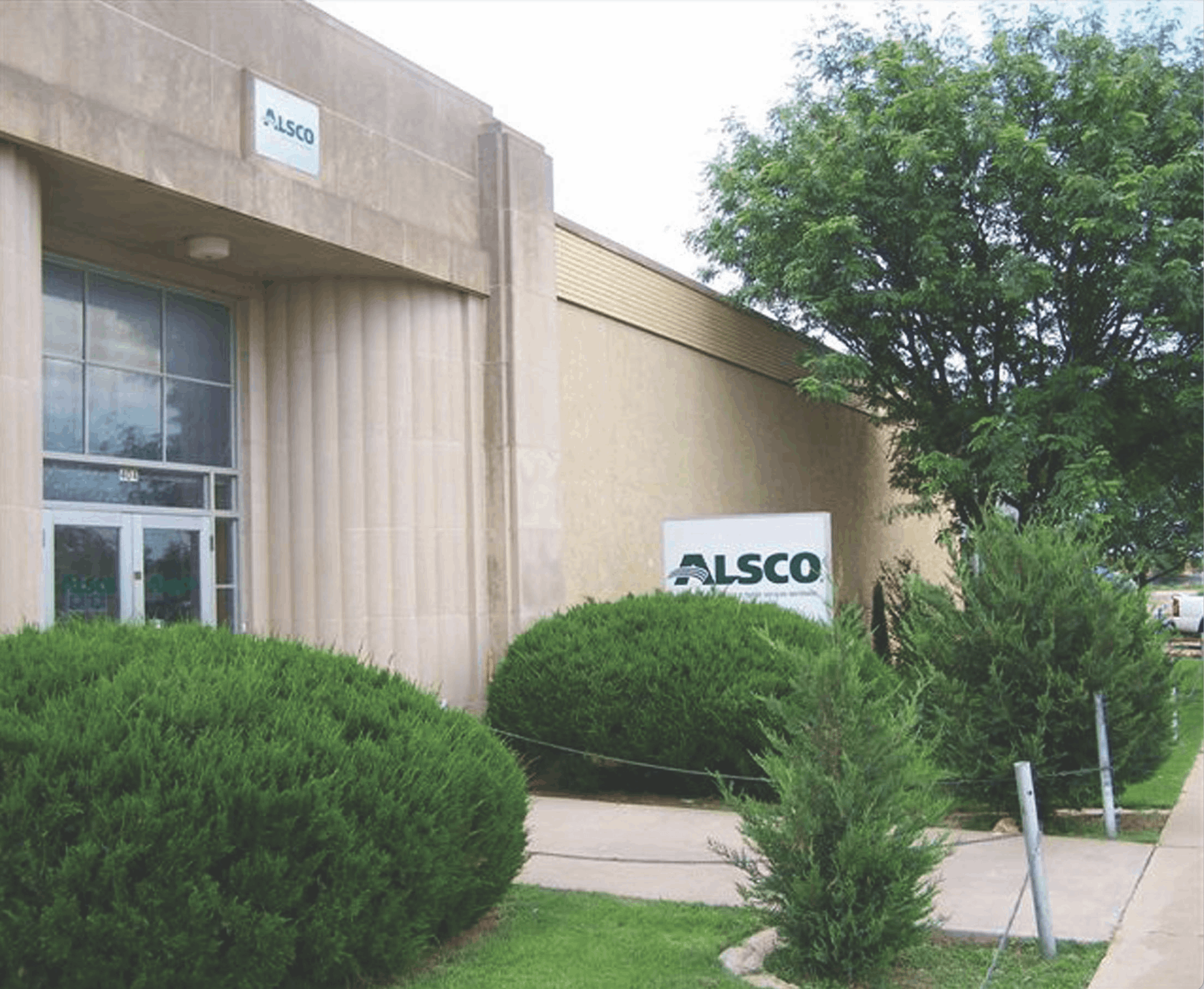 This is a photo of the exterior of the Alsco Uniforms location.