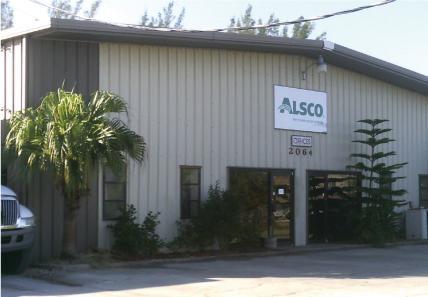 This is a photo of the exterior of the Alsco Uniforms location.