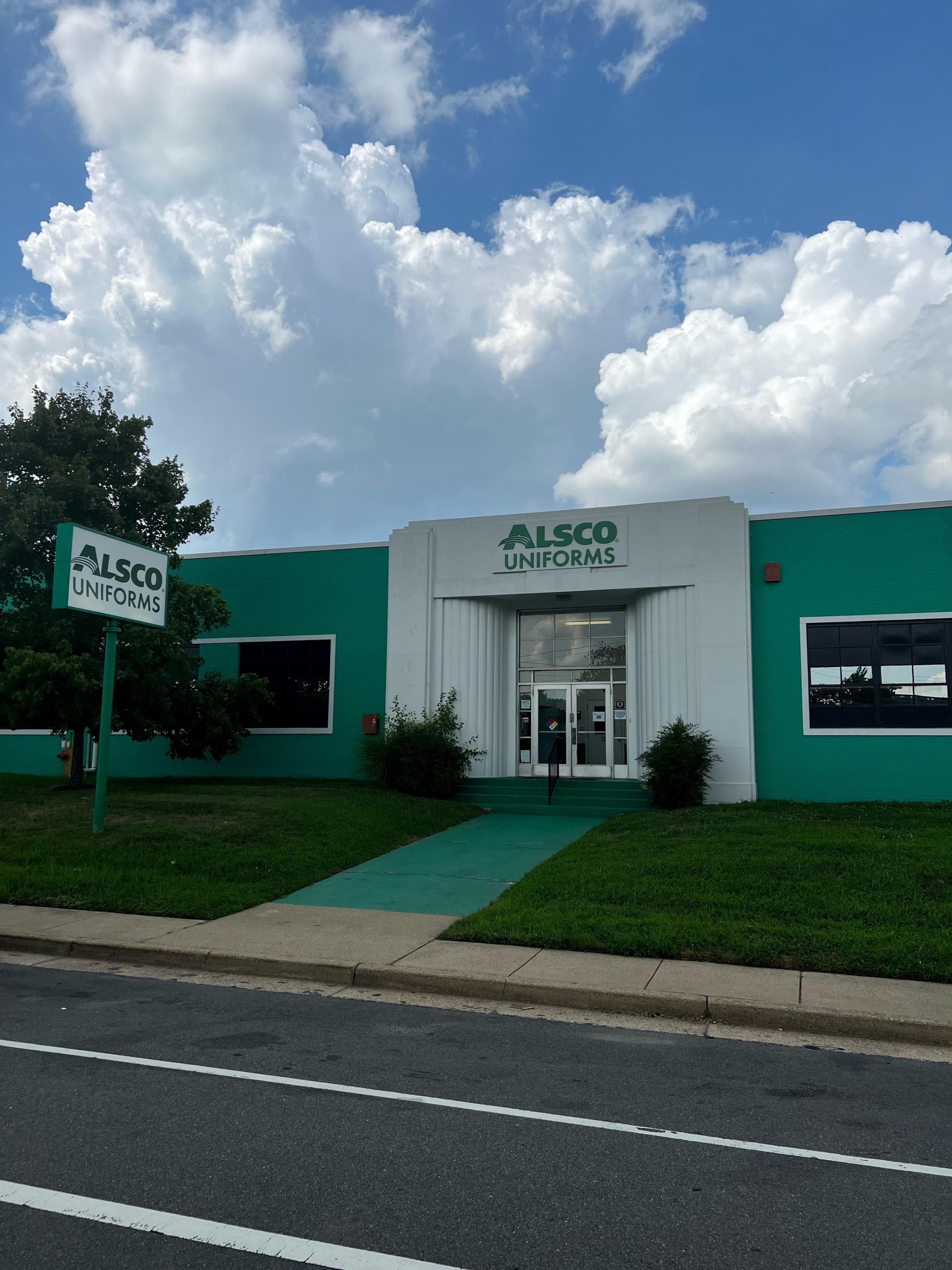 This is a photo of the exterior of the Alsco Uniforms location.