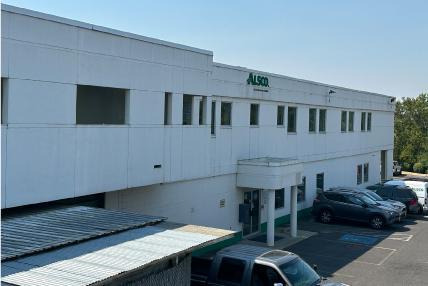 This is a photo of the exterior of the Alsco Uniforms location.