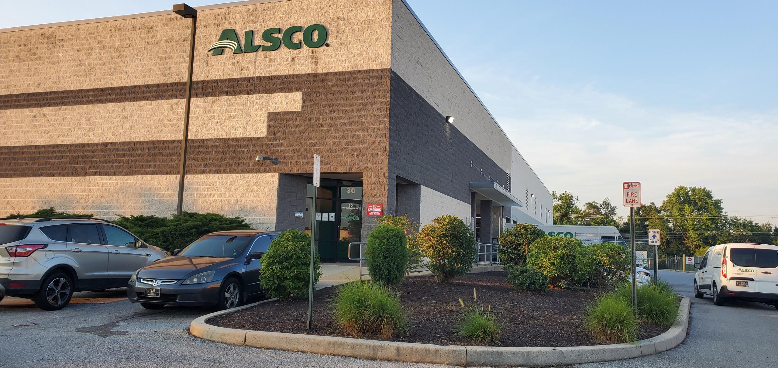 This is a photo of the exterior of the Alsco Uniforms location.