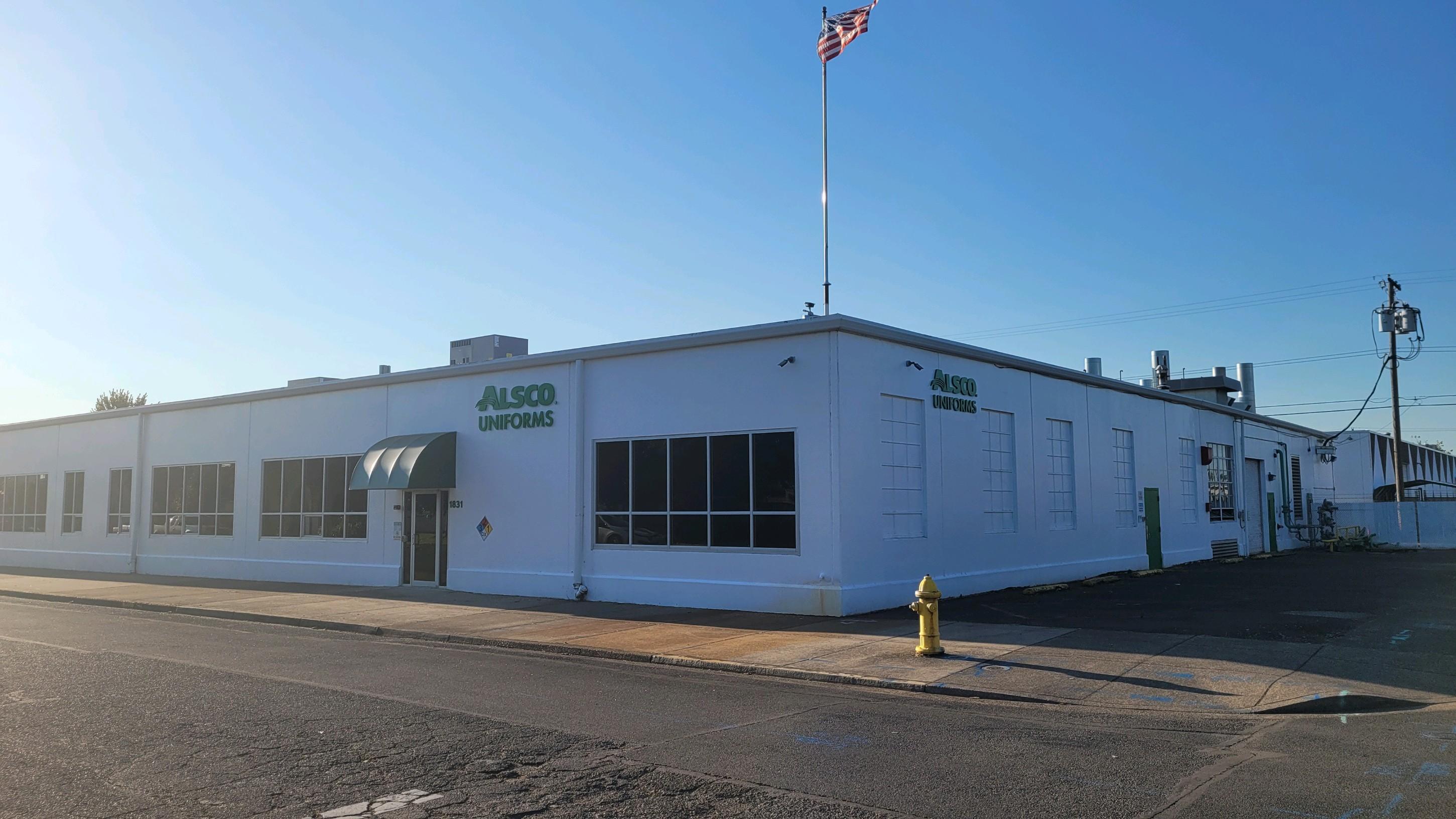 This is a photo of the exterior of the Alsco Uniforms location.