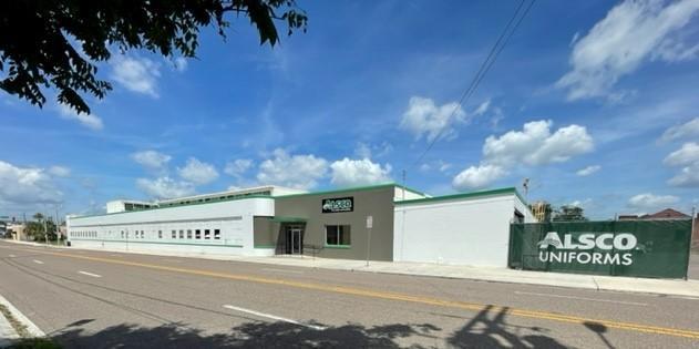 This is a photo of the exterior of the Alsco Uniforms location.