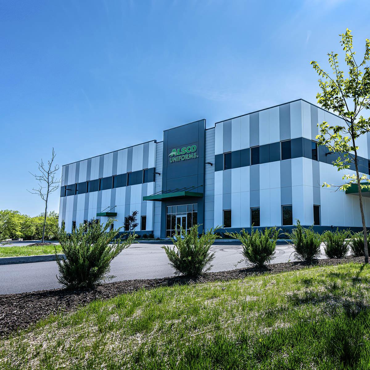 This is a photo of the exterior of the Alsco Uniforms location.