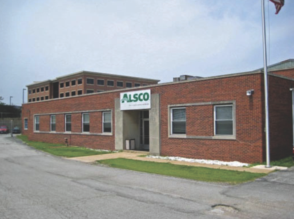 This is a photo of the exterior of the Alsco Uniforms location.