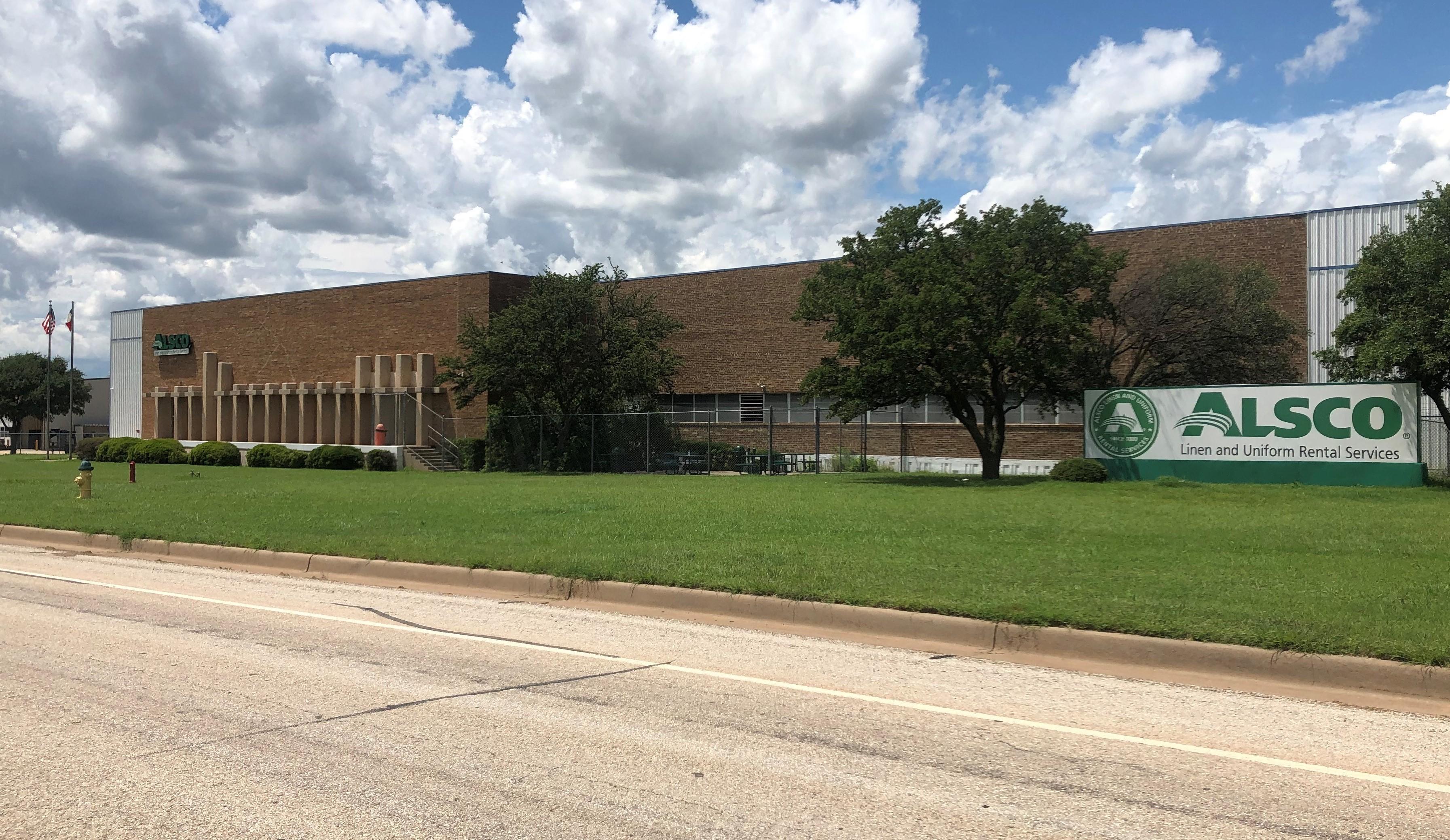 This is a photo of the exterior of the Alsco Uniforms location.