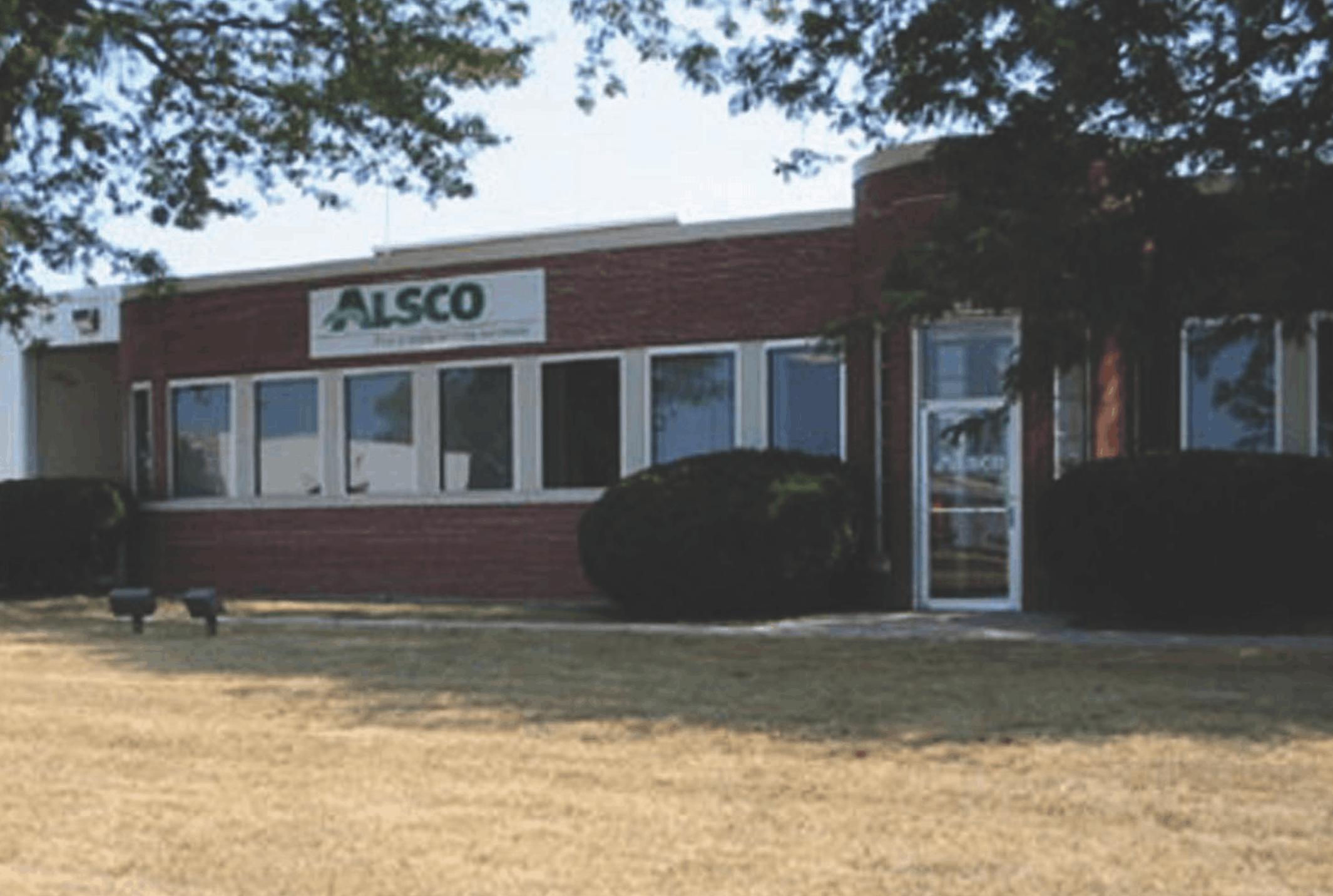 This is a photo of the exterior of the Alsco Uniforms location.