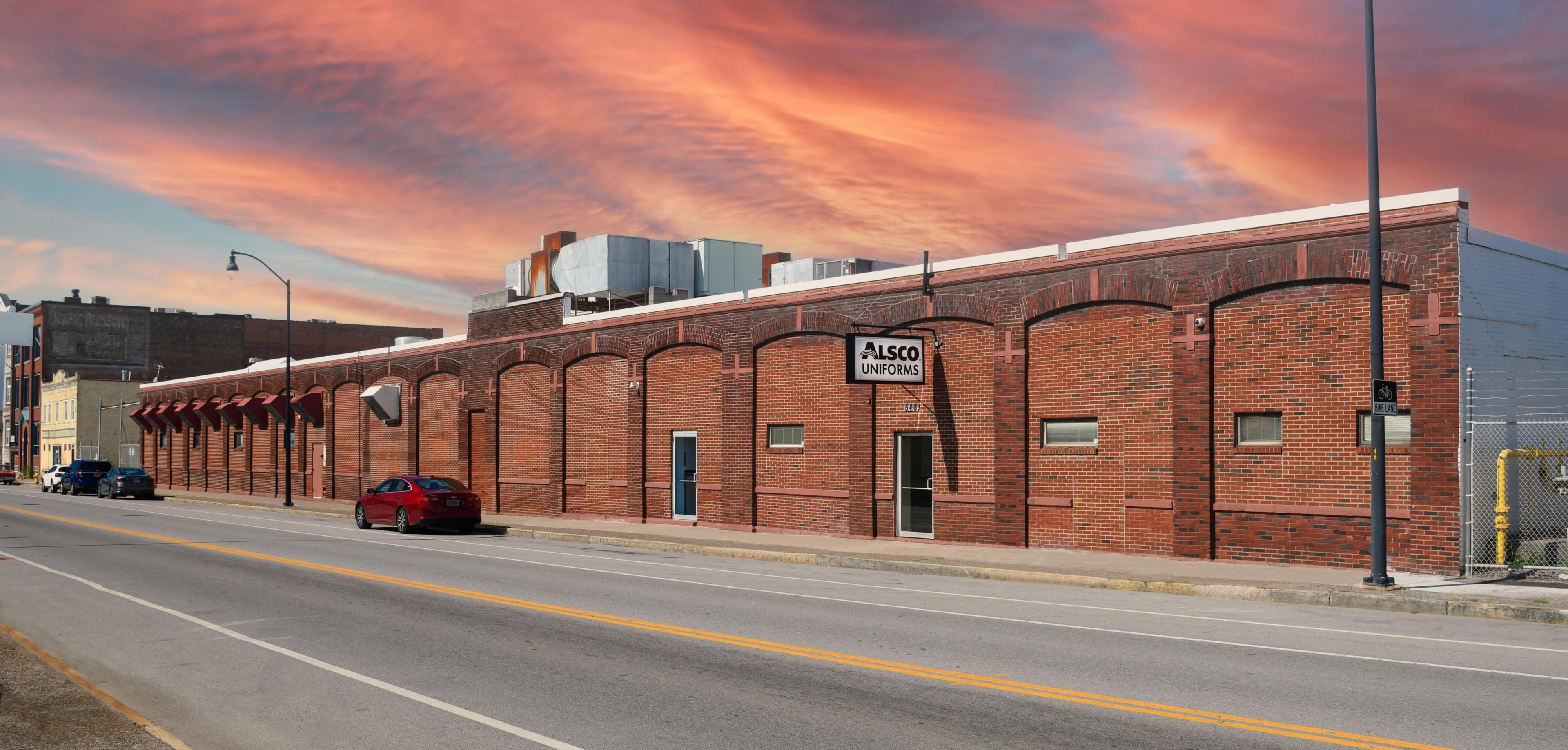 This is a photo of the exterior of the Alsco Uniforms location.