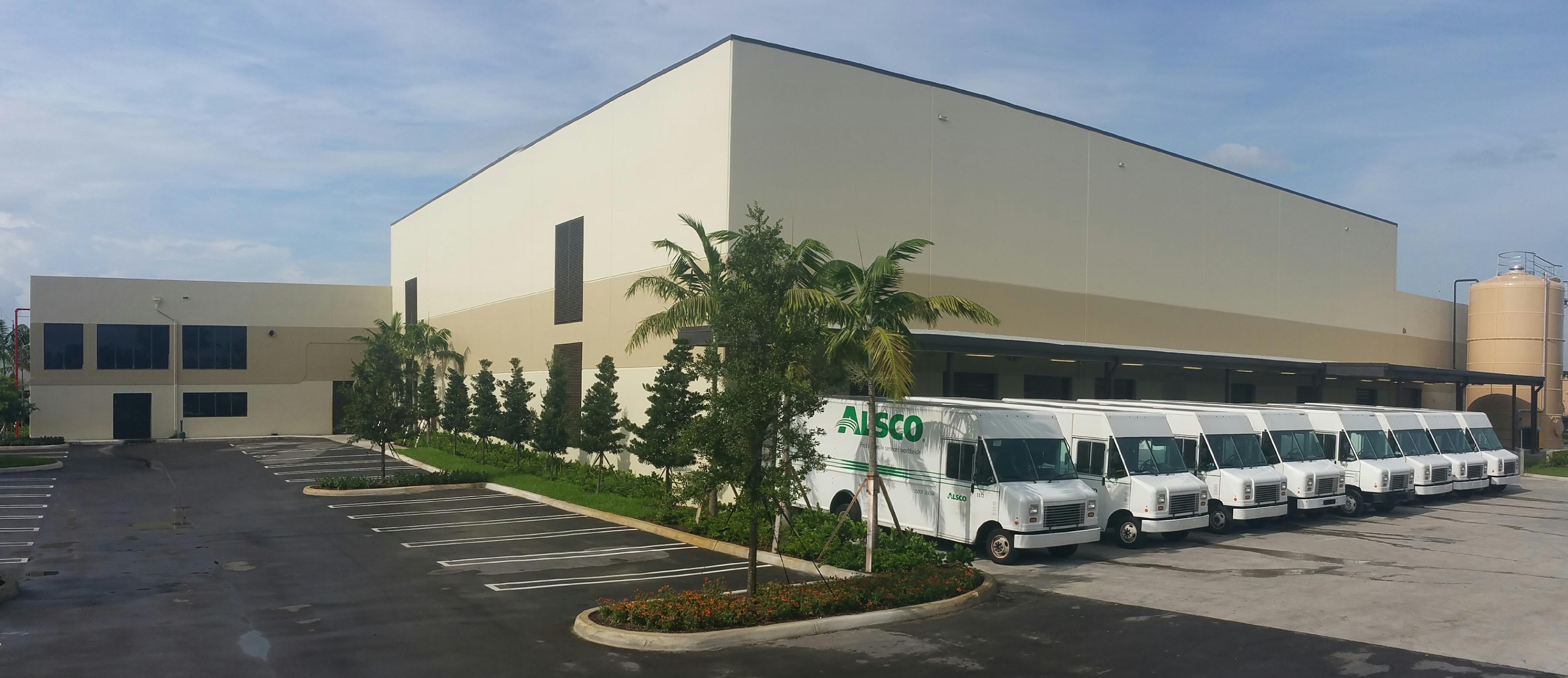 This is a photo of the exterior of the Alsco Uniforms location.