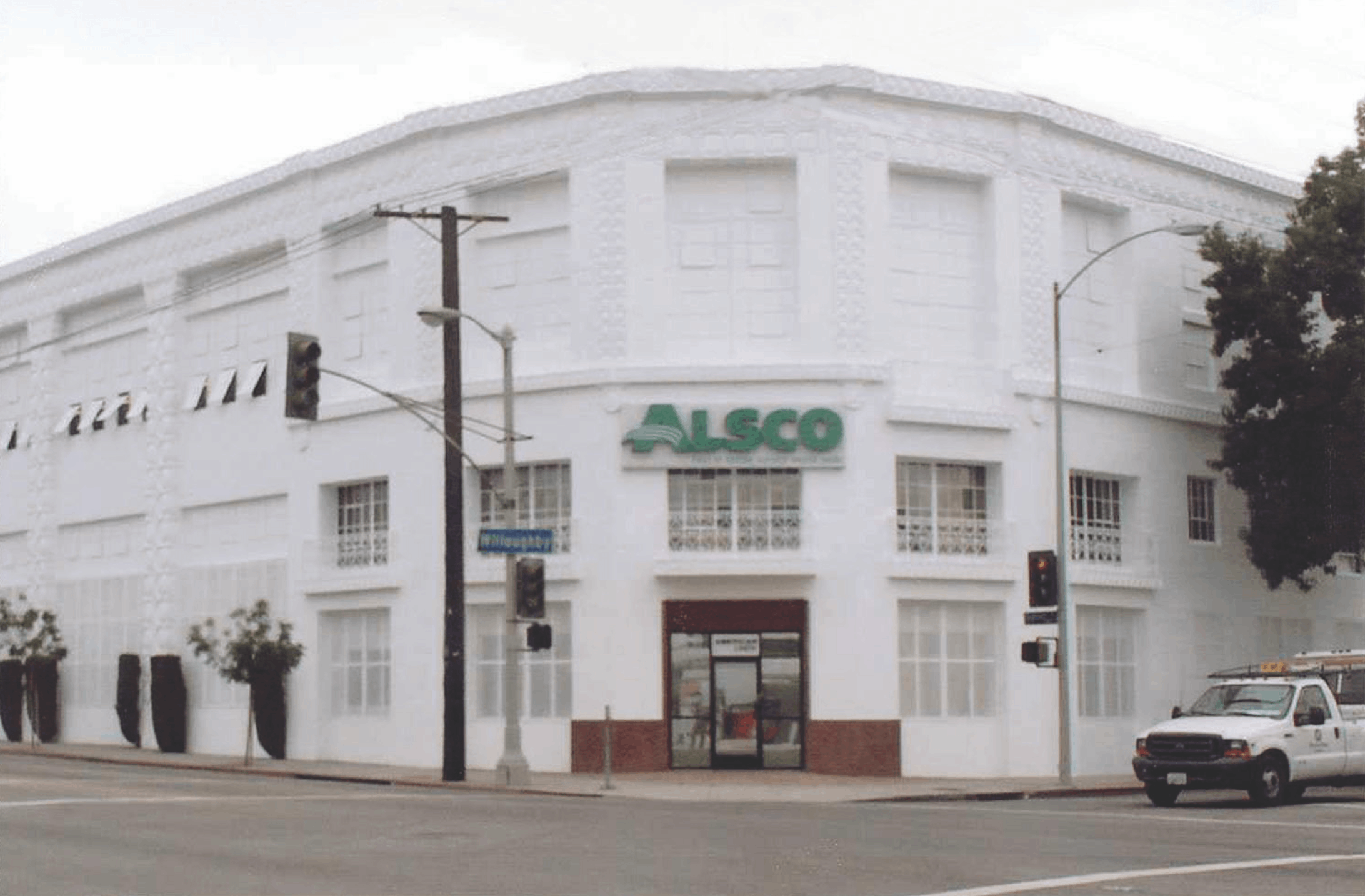 This is a photo of the exterior of the Alsco Uniforms location.