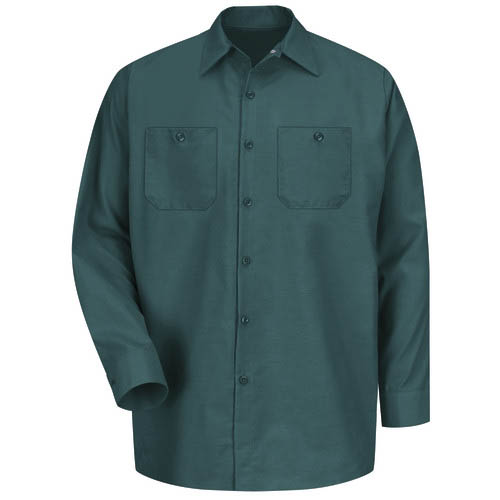 Men's Long Sleeve Solid Industrial Work Shirt